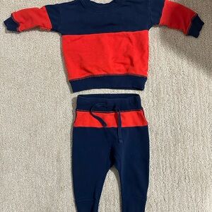 Hanna Andersson Red and Navy Kids Jogger Set